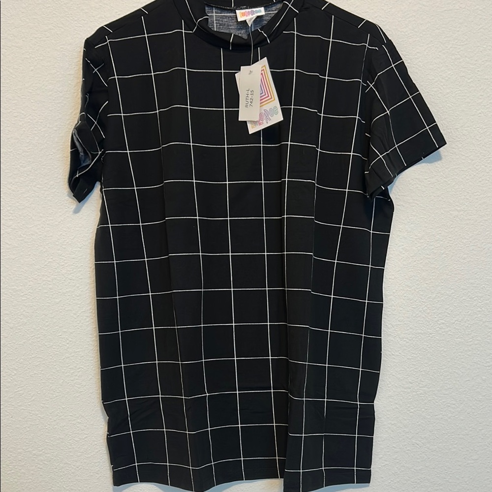 Black Grid Pattern Shirt